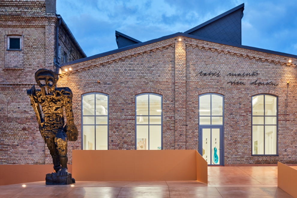 Latvian cork factory becomes bright orange art museum